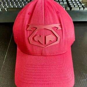 Red Nasty Pig Snout Cap - FlexFit Men's Size L/XL, Stretch Band, Rubber Logo
